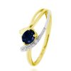 Joyeria Fina GVR | Anillo Oro Bicolor 14K Con Dte Y Zafiro