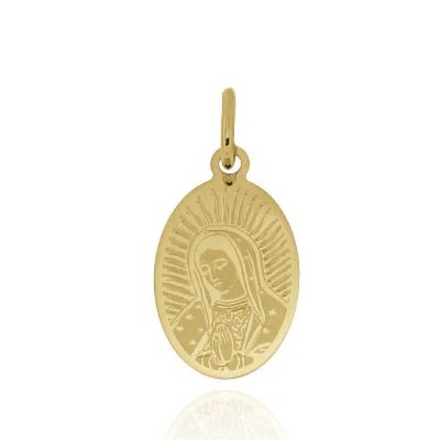 Joyeria Fina GVR | Medalla Virgen Guadalupe B Oro 14K Oval