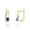 Joyeria Fina GVR | Aretes Oro Bicolor 14K Con Diamante Y Za