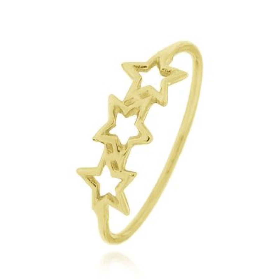 Joyeria Fina GVR | Anillo Dama Estrellas Oro Oro Amarillo