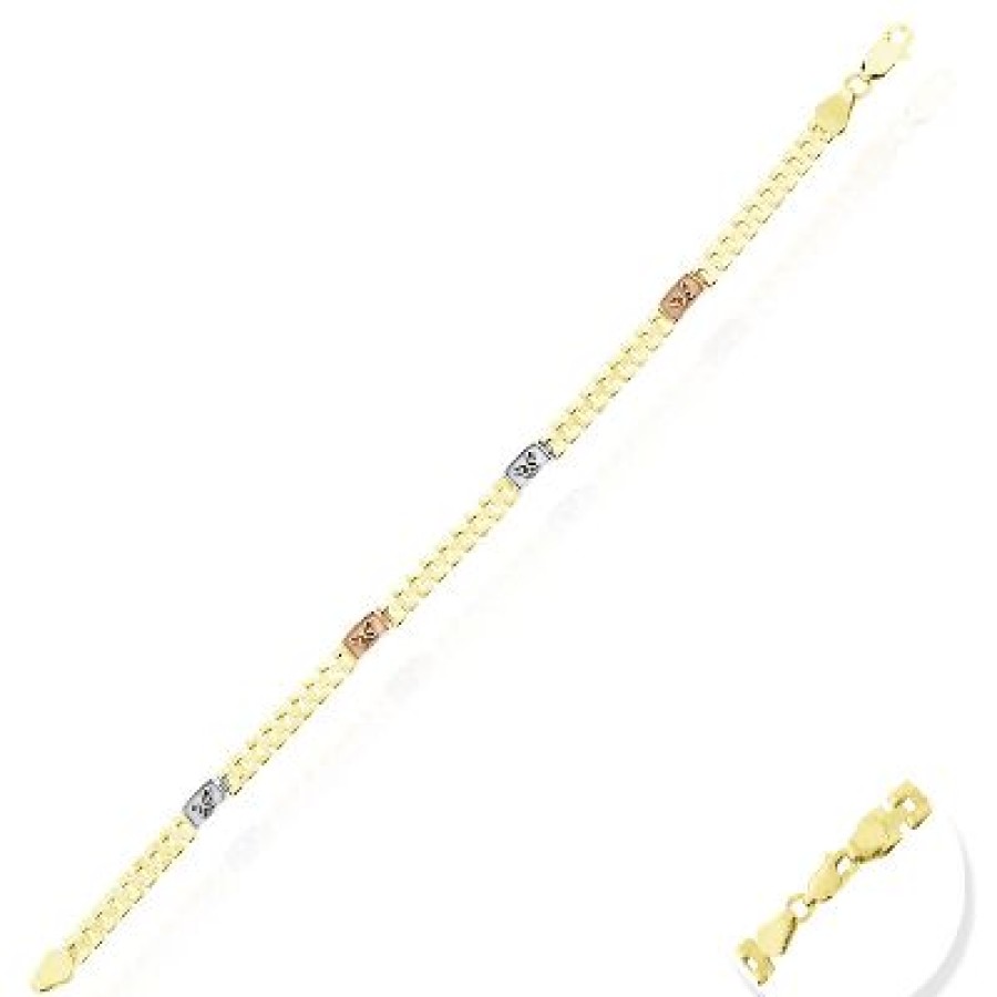 Joyeria Fina GVR | Pulsera Dama Oro Florentino 14K