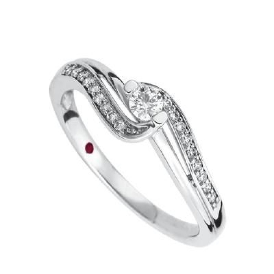 Joyeria Fina GVR | Anillo De Compromiso Con Oro Blanco