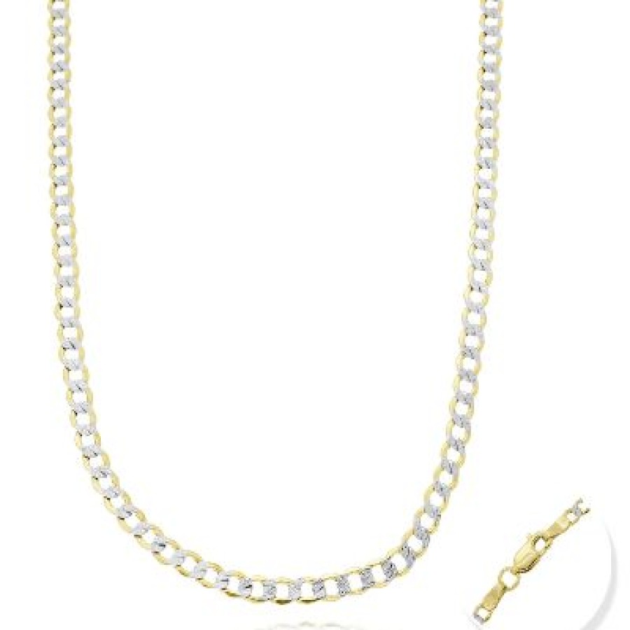 Joyeria Fina GVR | Cadena Caballero Figaro Pave Oro 14K Oro Amarillo