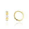 Joyeria Fina GVR | Huggies Oro Amarillo Y Blanco 14K