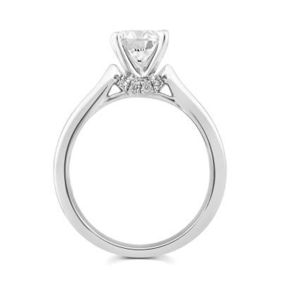 Joyeria Fina GVR | Anillo De Compromiso Oro Bco Con Diamante Oro Blanco