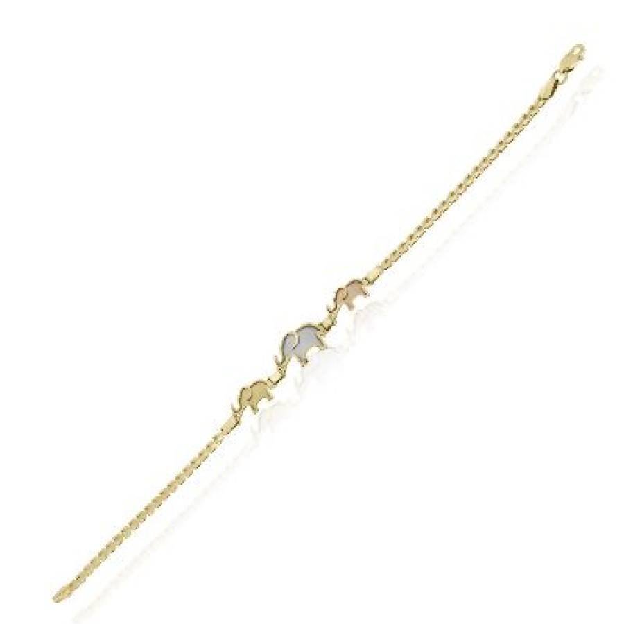 Joyeria Fina GVR | Pulsera Dama Elefantes Oro Florentino 14