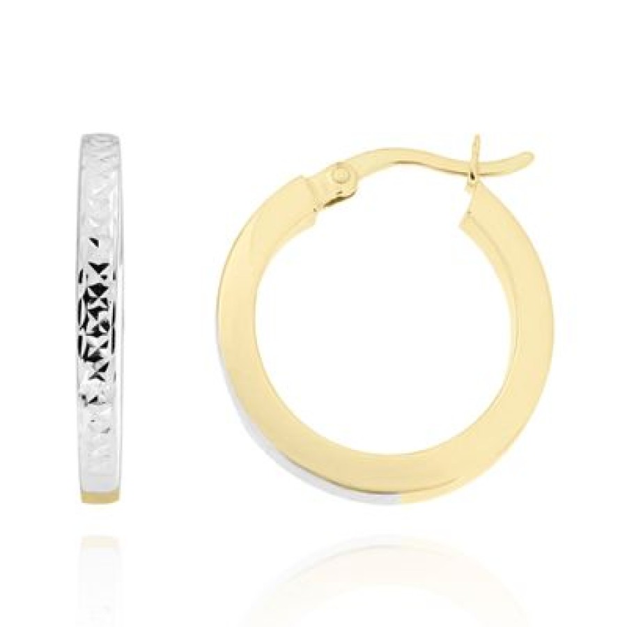 Joyeria Fina GVR | Arracadas Oro Amarillo Y Blanco 14K