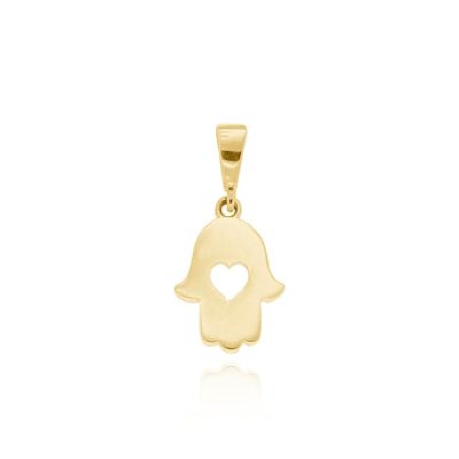 Joyeria Fina GVR | Dije Mano De Fatima Con Corazon Uz132