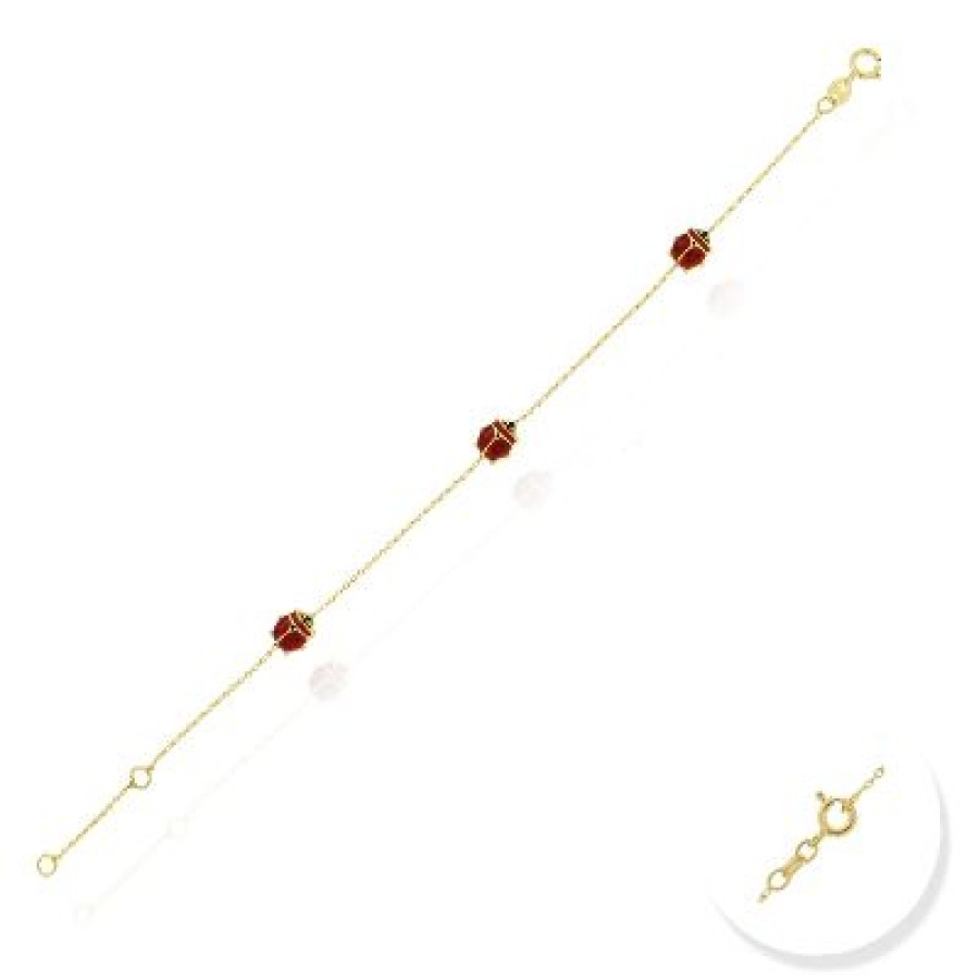 Joyeria Fina GVR | Pulsera Dama Catarinas Oro 14K