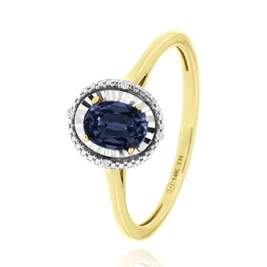 Joyeria Fina GVR | Anillo Dama Oro 14K Con Dte Y Zaf Oro Amarillo