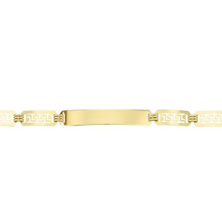 Joyeria Fina GVR | Esclava Eslabones Con Grecas Oro 14K Of112