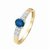 Joyeria Fina GVR | Anillo Oro 14K Con Dte Y Zafiro