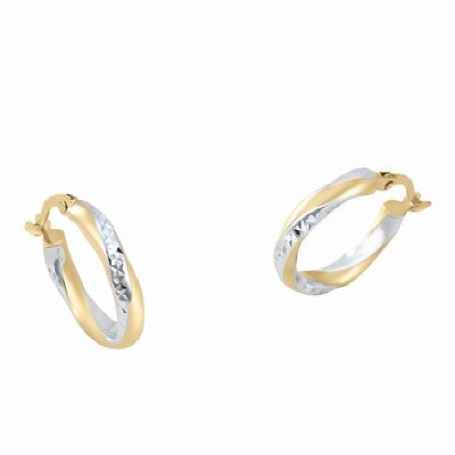 Joyeria Fina GVR | Arracadas Oro Amarillo Y Blanco 14K