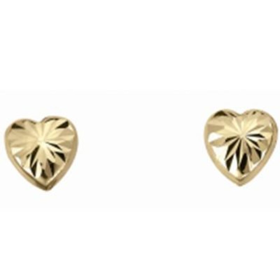 Joyeria Fina GVR | Broqueles De Corazon Facetadoo