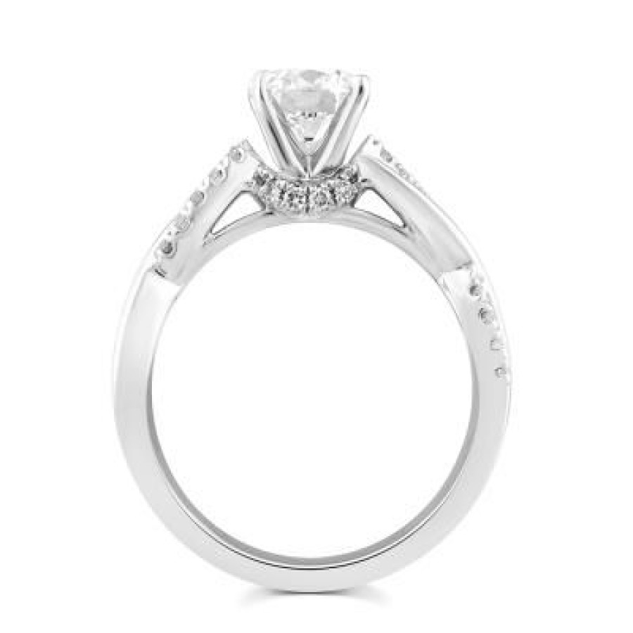 Joyeria Fina GVR | Anillo De Compromiso Oro Bco Con Diamante Oro Blanco