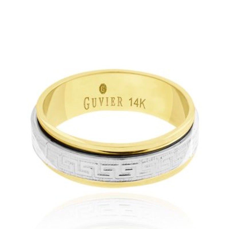 Joyeria Fina PEDIDO | Argolla Guvier Oro 14K 6Mm 4 Oro Amarillo Y Blanco