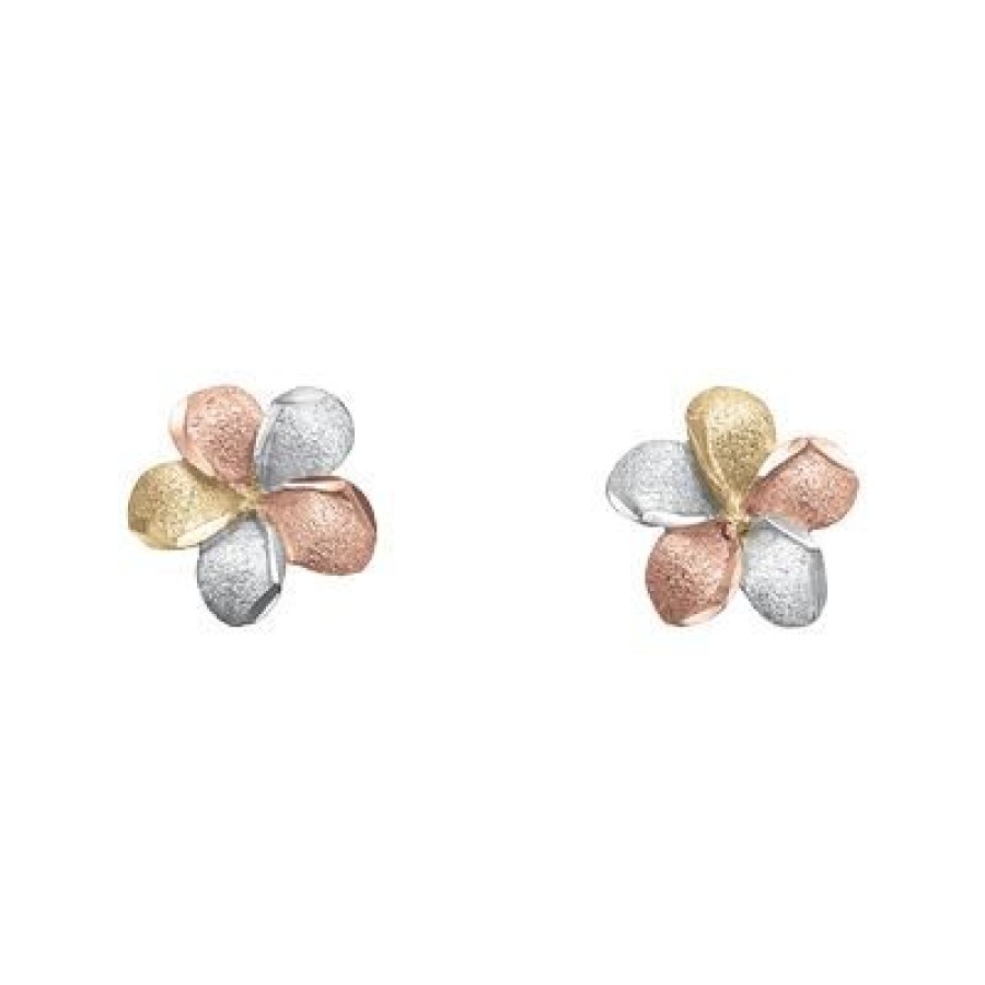 Joyeria Fina GVR | Aretes Flor Oro Florentino 14K