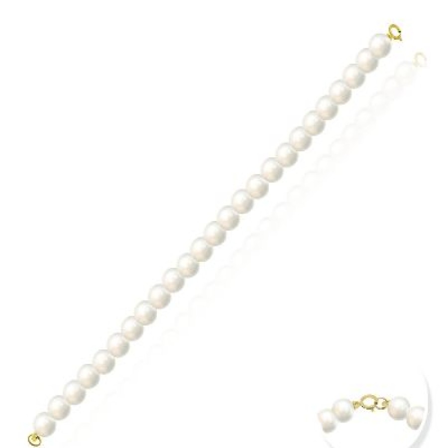 Joyeria Fina GVR | Pulsera De Perlas Con Oro 14K