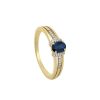 Joyeria Fina GVR | Anillo Oro 14K Con Dte Y Zafiro