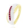 Joyeria Fina GVR | Anillo Oro Bicolor 14K Con Dte Y Rubi