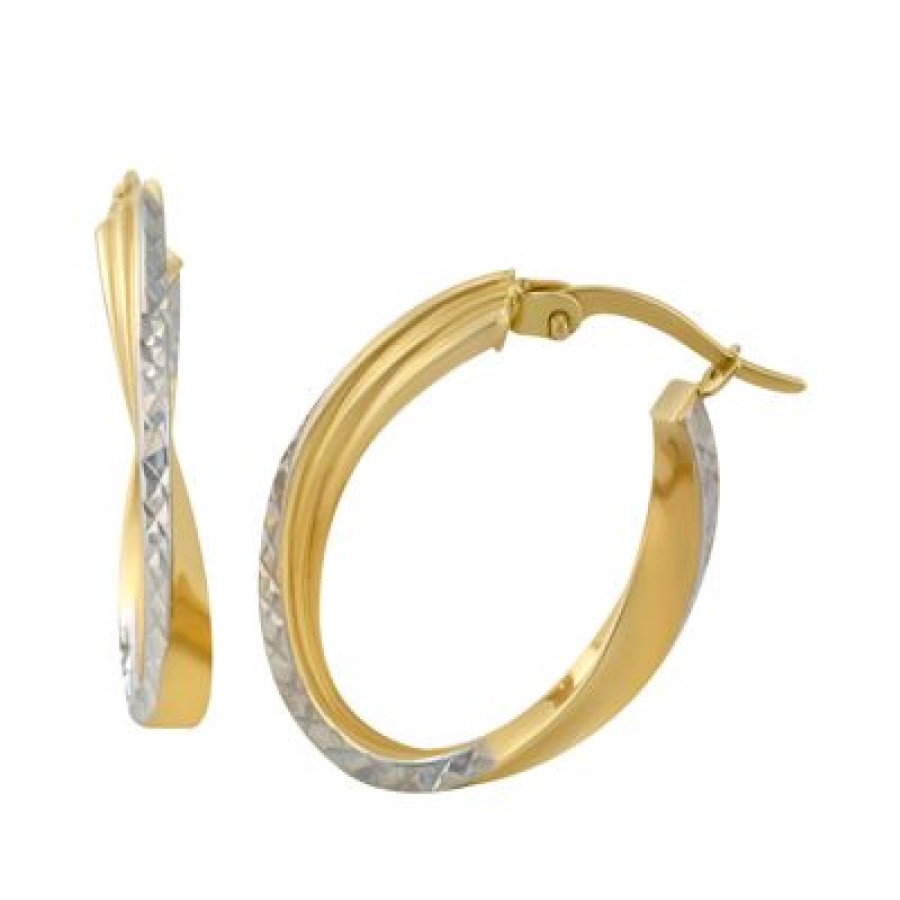 Joyeria Fina GVR | Arracadas Oro Amarillo Y Blanco 14K