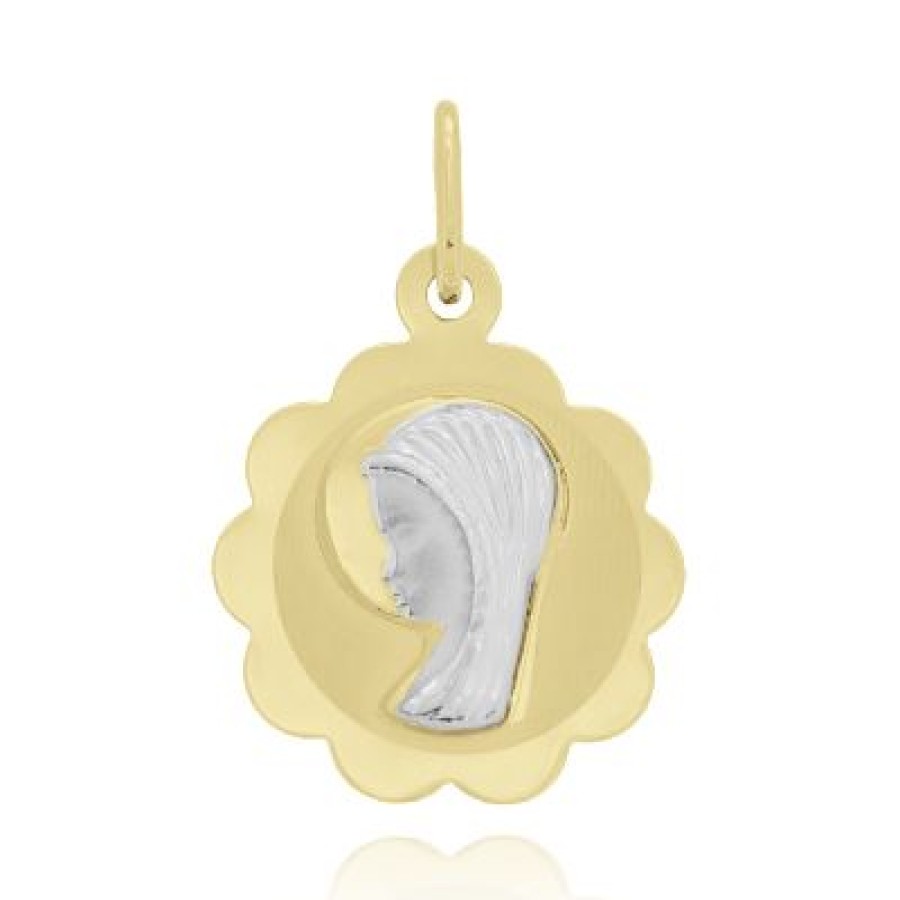 Joyeria Fina GVR | Medalla Madona Oro Bicolor 14K