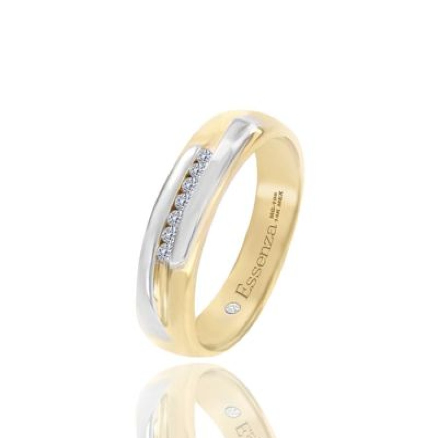 Joyeria Fina PEDIDO | Argolla Dazz Oro 14K Con 7 Puntos Oro Amarillo Y Blanco