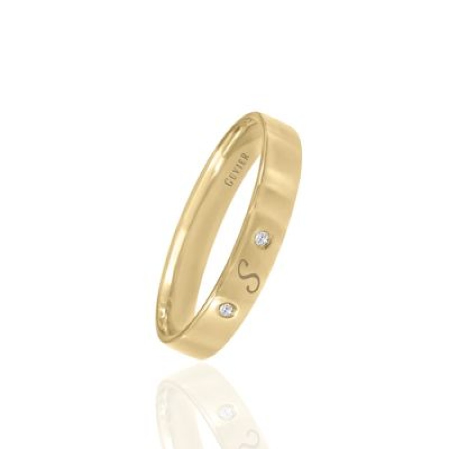 Joyeria Fina PEDIDO | Argolla Oro 14K Con 2 Puntos De Diamante Oro Amarillo