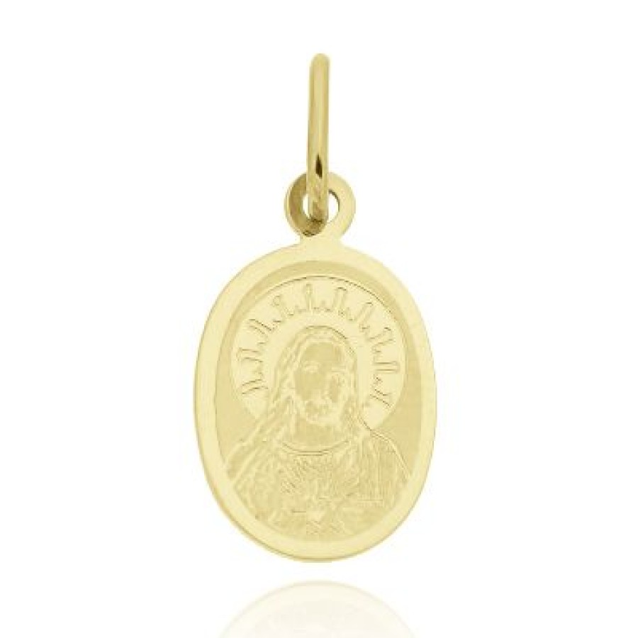 Joyeria Fina GVR | Medalla Sagrado Corazon Ovalada Oro 14K