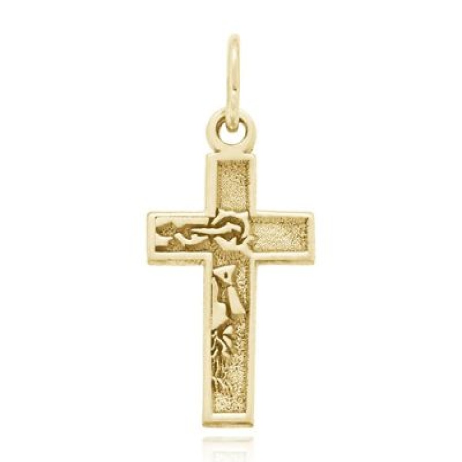 Joyeria Fina GVR | Cruz Mini Medio Rostro Oro 14K Gr112