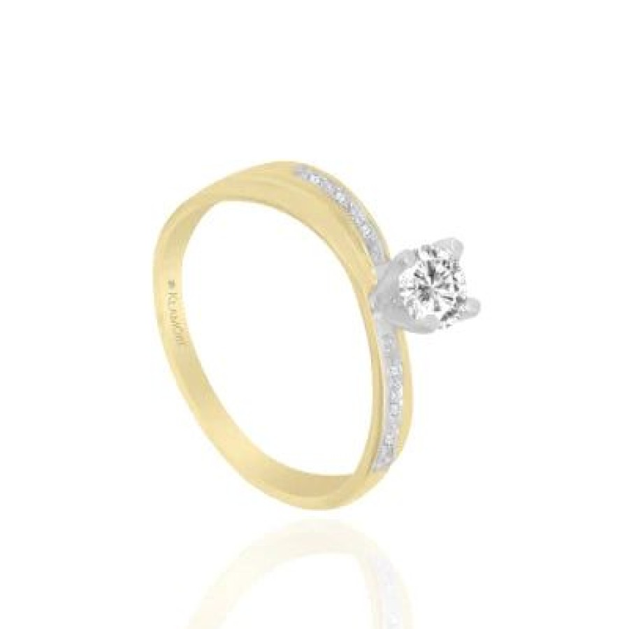 Joyeria Fina PEDIDO | Anillo De Compromiso Oro 14K Con Diamant Bb82 Oro Amarillo