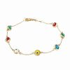 Joyeria Fina GVR | Pulsera Dama Ojos Oro 14K