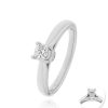 Joyeria Fina GVR | Anillo Compromiso Oro Bco Con Diamante Oro Blanco