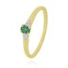 Joyeria Fina GVR | Anillo Oro 14K Con Diamante Y Gema Ea112 Oro Amarillo