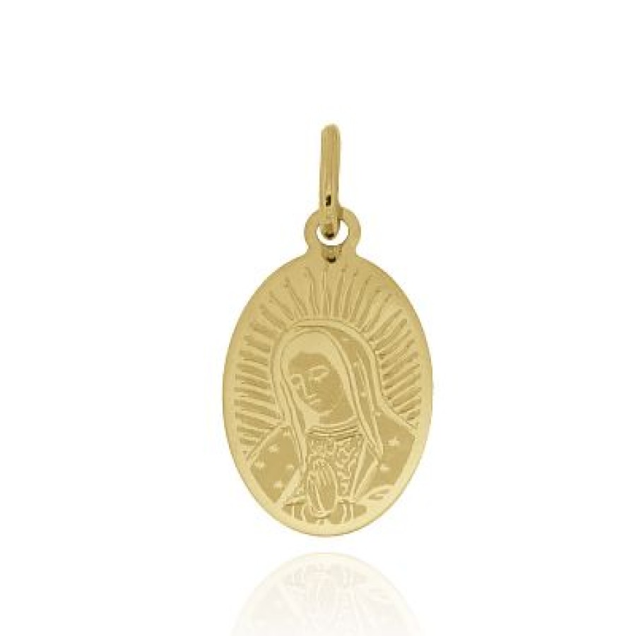 Joyeria Fina GVR | Medalla Virgen Guadalupe B Oro 14K Oval