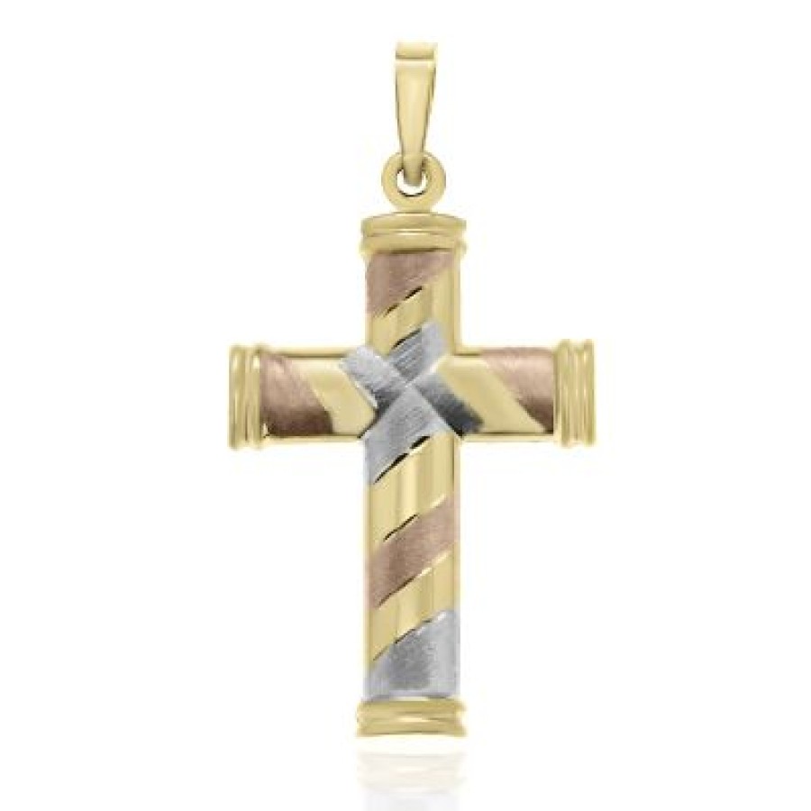 Joyeria Fina GVR | Cruz Oro Florentino 14K