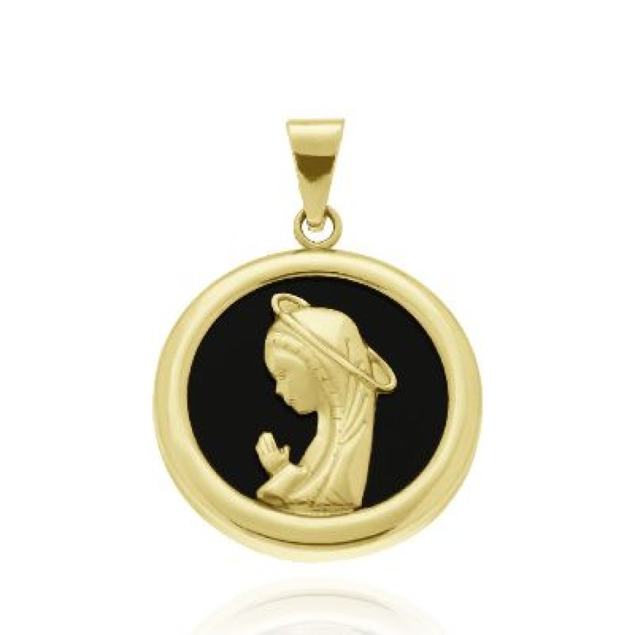 Joyeria Fina GVR | Dije Madona Oro 14K Con Onix