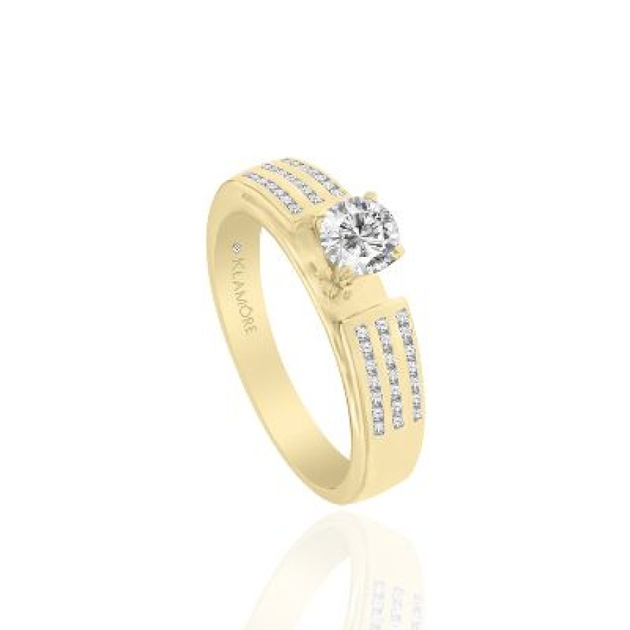 Joyeria Fina PEDIDO | Anillo De Compromiso Oro 14K Con Diamante Bb122 Oro Amarillo