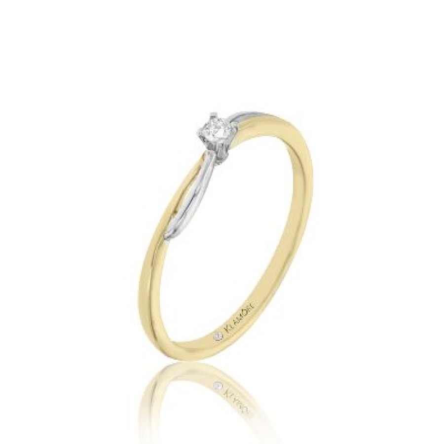 Joyeria Fina GVR | Anillo De Compromiso Loreine Oro 14K Pla Bb72 Oro Amarillo