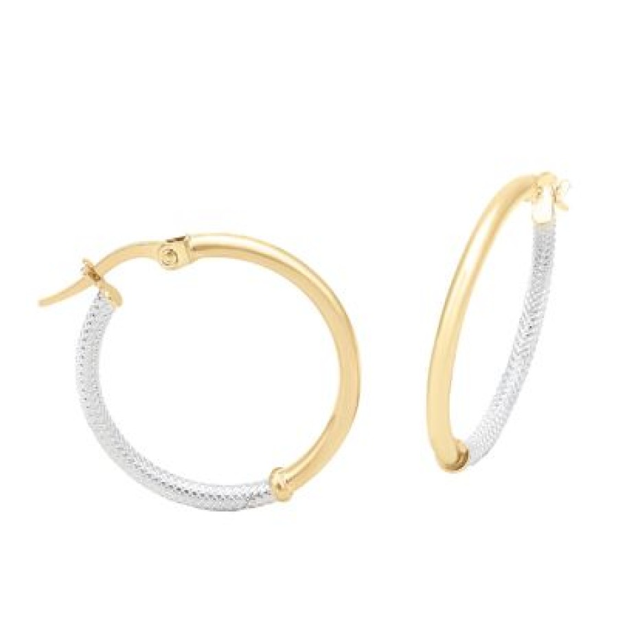 Joyeria Fina GVR | Arracadas Oro Bicolor 14K 20Mm