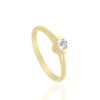 Joyeria Fina GVR | Anillo De Compromiso Oro Con Diamant Oro Amarillo