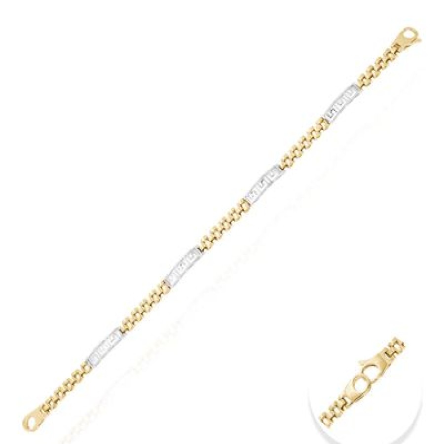 Joyeria Fina GVR | Pulsera Grecas Bicolor Ar132