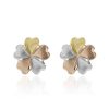 Joyeria Fina GVR | Aretes Flor Oro Florentino 14K