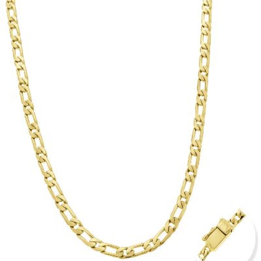 Joyeria Fina GVR | Cadena Caballero Figaro 1X1 Oro 14K Oro Amarillo