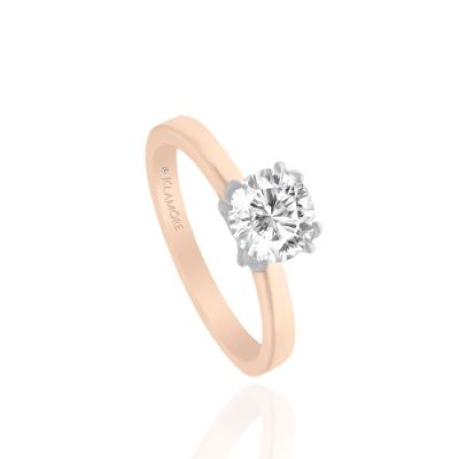 Joyeria Fina PEDIDO | Anillo De Compromiso Oro Bicolor 14K Diamante Bb122 Oro Amarillo Y Blanco