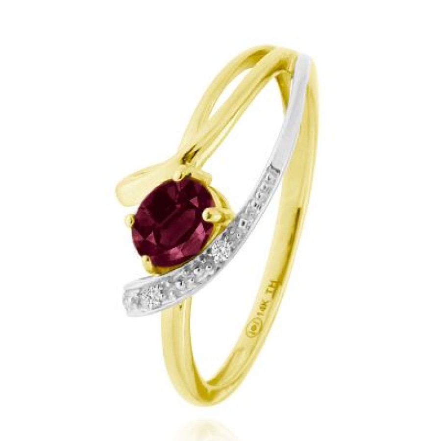 Joyeria Fina GVR | Anillo Oro Bicolor Con Gema Oro Amarillo Y Blanco