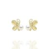 Joyeria Fina PEDIDO | Aretes Borboleta Oro Con Perla