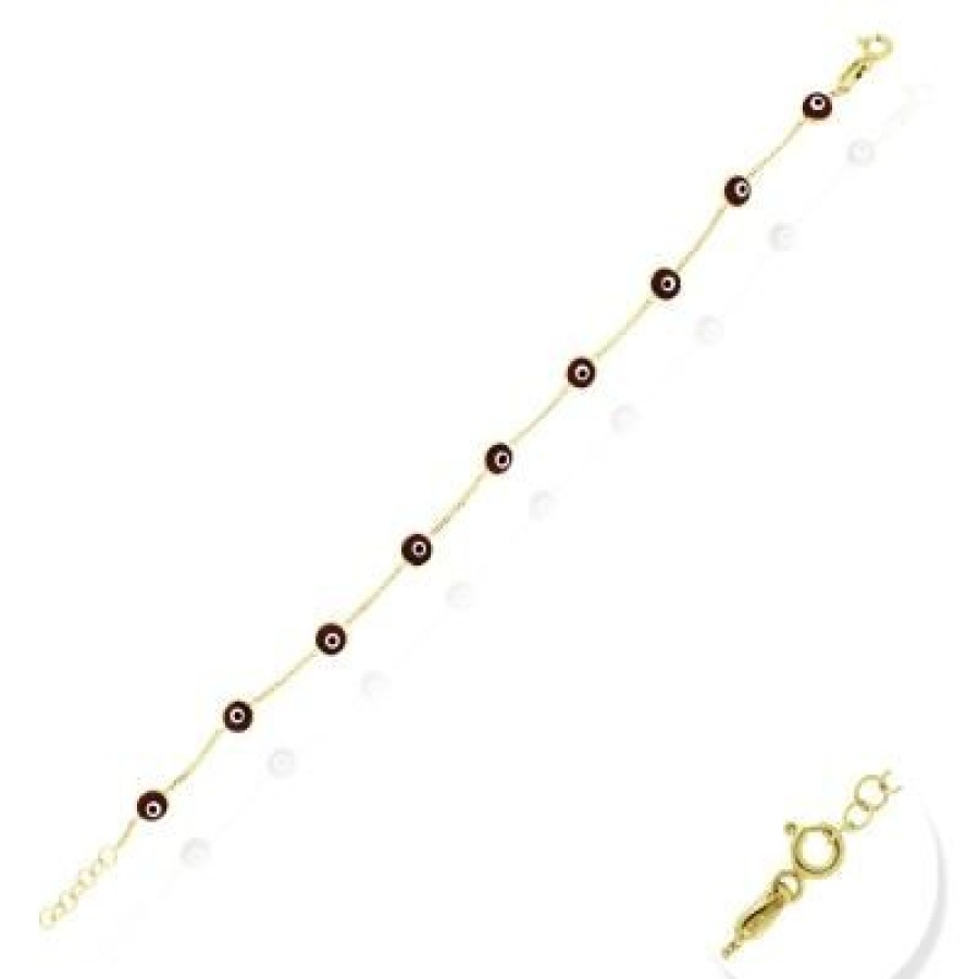 Joyeria Fina GVR | Pulsera Ojo Rojo Turco Oro 14K