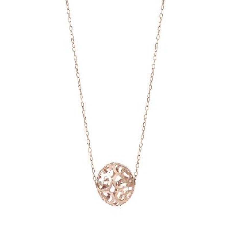 Joyeria Fina GVR | Dije Con Cadena Boule Oro Rosa 14K