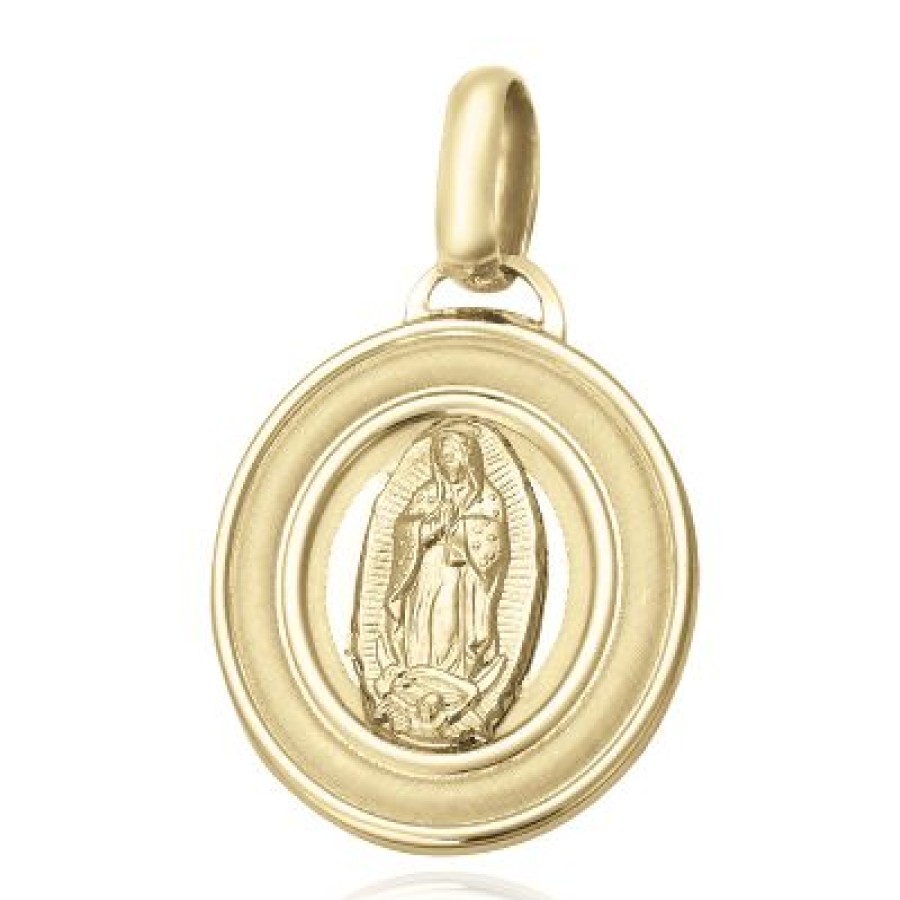 Joyeria Fina GVR | Medalla Virgen Guadalupe Oval Oro 14K